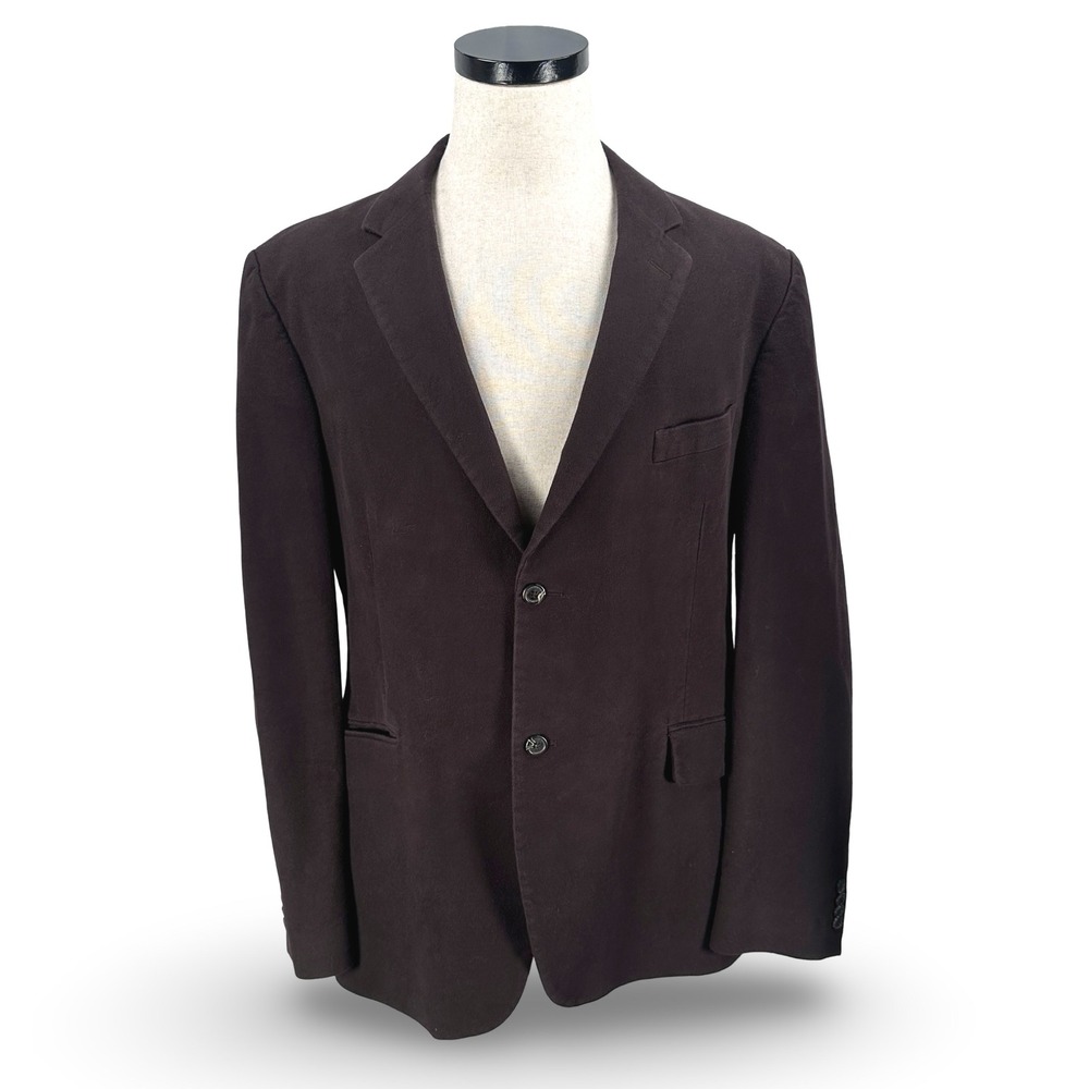 Rodd & Gunn Mens Brown Cotton Velvet Blazer Sport Coat Elbow Patches Large